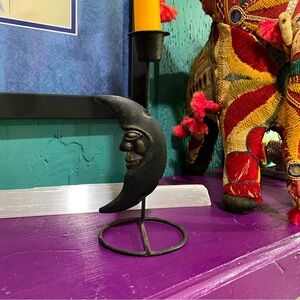 Crescent Moon Metal Candle Holder